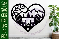 Adirondack chairs heart wall sign, SVG file. Product Image 2