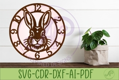 Rabbit Face Wall Clock SVG, Laser Cut Clock Design Product Image 2