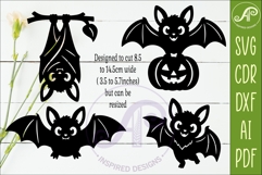 Cute Halloween Bat Silhouette SVG for Laser Cutting 2 Product Image 2