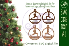 Cross fit Lunge Christmas Ornament SVG Product Image 2