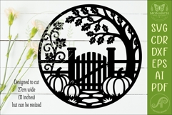 Fall Pumpkin Patch Gate SVG, Autumn Farmhouse Wall Decor Product Image 2