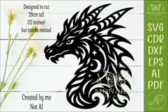 Dragon Wall Art SVG, Celestial Dragon Laser Cut File, Product Image 2