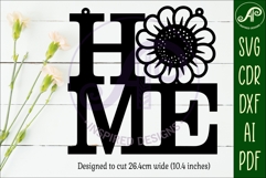 Home word with flower wall art sign, SVG file. vector Product Image 2