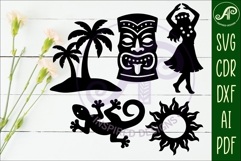 Tropical Silhouette Shapes, Summer Cut outs 4 Product Image 2