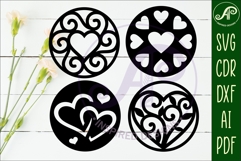 Heart Coasters, laser cut out Love heart designs d4 Product Image 2