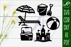 Summer Beach silhouettes laser cut out 2 Product Image 2