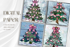 Christmas Tree Stained Glass Background Glass Texture_2 Product Image 1