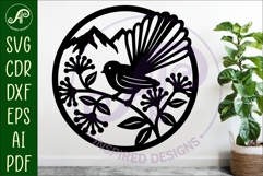 Fantail New Zealand bird wall sign, SVG file. Product Image 2