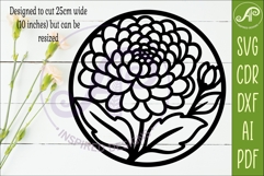 chrysanthemum Flower Wall Art SVG | Round Floral Laser Cut Product Image 2