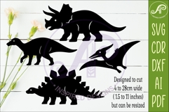 Dinosaur SVG Design for Laser Cutting, Jurassic Dino 4 Product Image 2