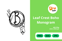 Leaf Crest Boho Monogram - Hand Drawn Botanical Letters Product Image 1