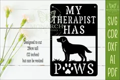 My Therapist Has Paws Dog Wall Sign SVG | Funny Dog Lover Product Image 2