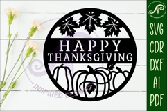 Happy thanksgiving wall sign svg laser cut file Product Image 2