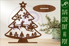 Christmas tree stand, laser cut file, Santa sleigh Christmas Product Image 2