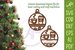 Coffee Lover Christmas Ornament Custom Name Coffee Cup Product Image 2