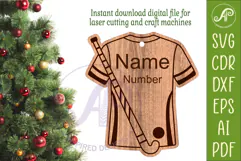 Field Hockey shirt Christmas Ornament SVG laser cut Product Image 2