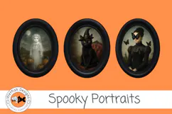 Spooky Portraits | Gothic Halloween Framed Clipart Product Image 3