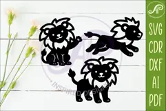 Cute Lions SVG Laser Cut Files Animal Silhouette 1 Product Image 2