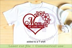 Mom We love you heart wall sign laser cut file Product Image 2