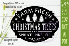Farm Fresh Christmas Trees SVG | Rustic Winter Sign Laser Product Image 2