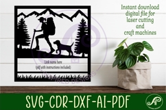 Hiking square female named wall sign or card topper svg Product Image 2