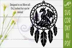 Dragon Dreamcatcher Laser Cut File, Fantasy Wall Art Product Image 2