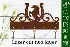 Horse shoe Key holder designs for wood and metal cutting Product Image 2