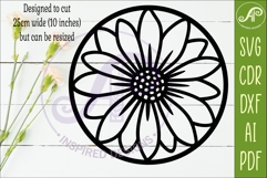 Daisy Flower Wall Art SVG | Round Floral Laser Cut File Product Image 2