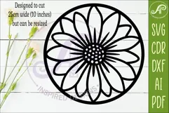 Daisy Flower Wall Art SVG | Round Floral Laser Cut File Product Image 2