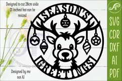 Christmas Reindeer SVG, Season’s Greetings Sign, Cute Sign Product Image 2