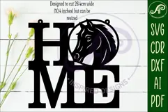 Home word with Horse theme wall art sign, SVG file. vector Product Image 2