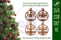 Cross fit Dumbbell shoulder press Christmas Ornament SVG Product Image 2