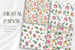 Christmas Ornament Pattern Background Digital Paper_3 Product Image 1