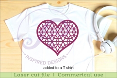 Kumiko pattern heart wall sign, SVG file. design 3 Product Image 2