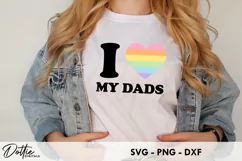 I Love My Dads SVG DXF PNG LGBTQ Colors Product Image 2