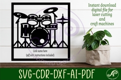 Drums name sign design for laser cutting or cards Product Image 2