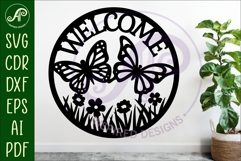 Welcome butterfly wall sign, SVG file. vector sign Product Image 2