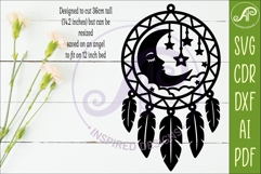 Moon and Stars Dreamcatcher Laser Cut File, Boho Wall Art Product Image 2