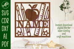 Teacher square name sign svg laser Product Image 2
