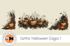 Gothic Halloween Edges 1 PNG Clipart Set Product Image 5