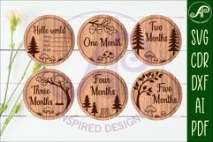 Forest woodland themed Baby monthly milestone discs SVG Product Image 2