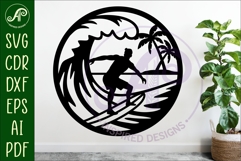 Surfer male wall sign, SVG file. vector sign Product Image 2