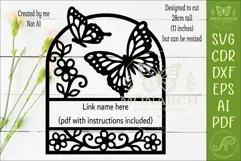 Butterfly Floral Name Sign SVG, Personalised Girls Bedroom Product Image 2