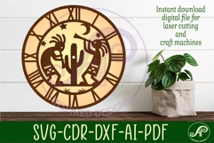 Kokopelli clock wall clock laser cut files Product Image 2