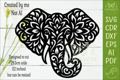 Floral Elephant Laser Cut File, Boho Elephant Wall Art SVG Product Image 2