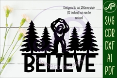 Bigfoot believe wall art sign, SVG file Product Image 2