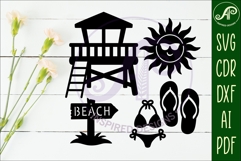 Summer Beach silhouettes laser cut out 1 Product Image 2