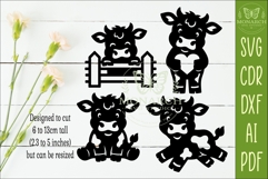 Cute Cows Silhouettes SVG Farm Animal Laser Cut Files 2 Product Image 2
