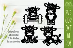 Cute Cows Silhouettes SVG Farm Animal Laser Cut Files 2 Product Image 2
