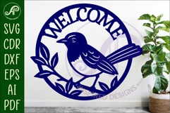 Welcome Willie Wagtail wall sign, SVG file. vector sign Product Image 2